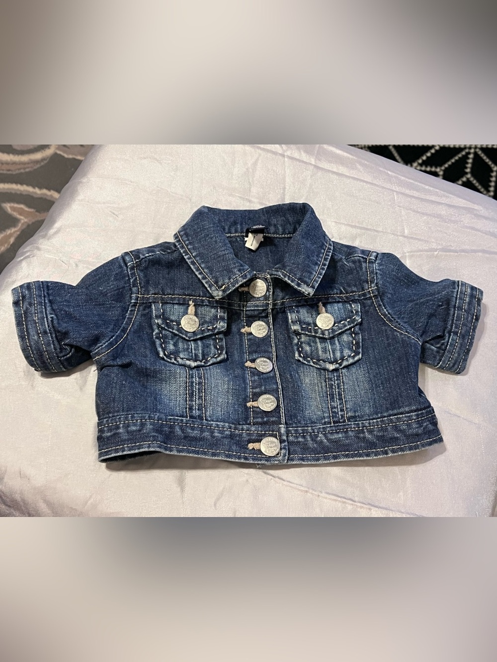 Baby Gap 3Y 2008 Denim Jean Jacket Y2K Distressed Snap Front